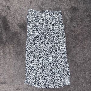 High waisted floral midi skirt